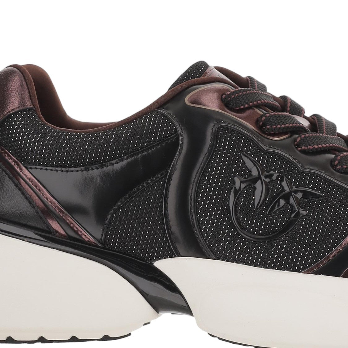Pinko Black Alba Leather-Blend Laminated Sneakers