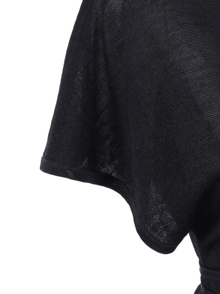 P.A.R.O.S.H. Short Sleeve Deep V Neck Top