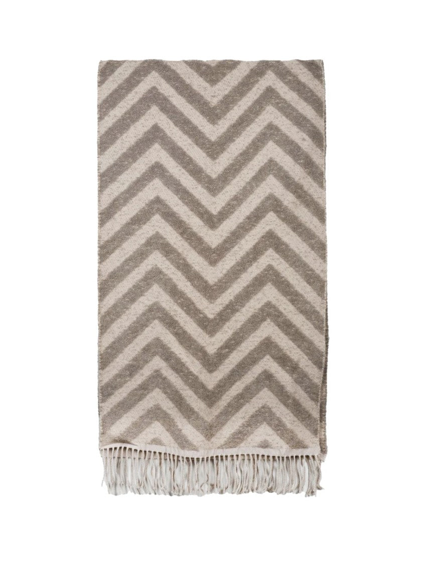 Peserico Chevron Zigzag Pattern Wool And Alpaca Scarf
