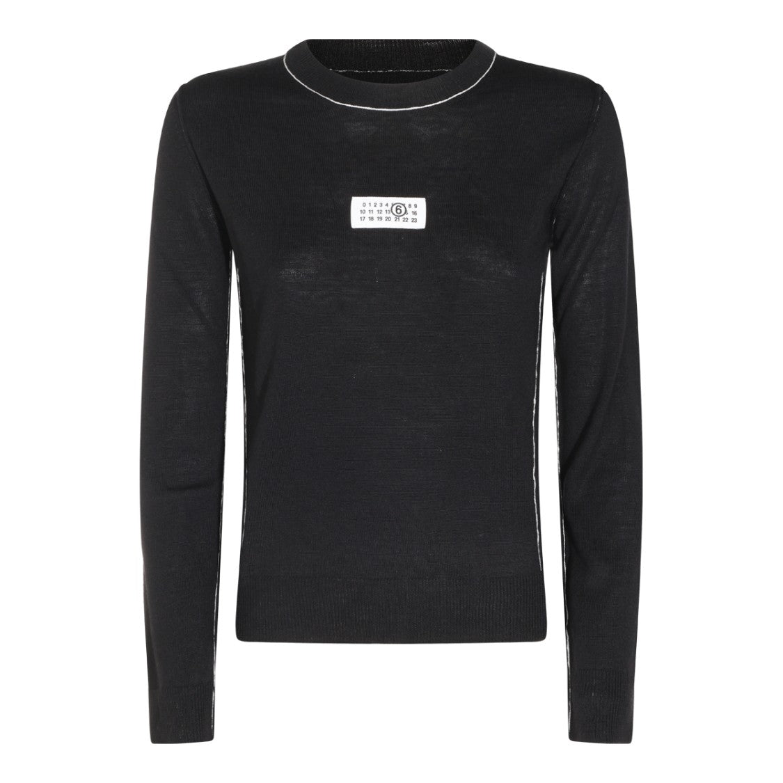 Mm6 By Maison Margiela Virgin Wool Sweater With Logo Detail And Piping