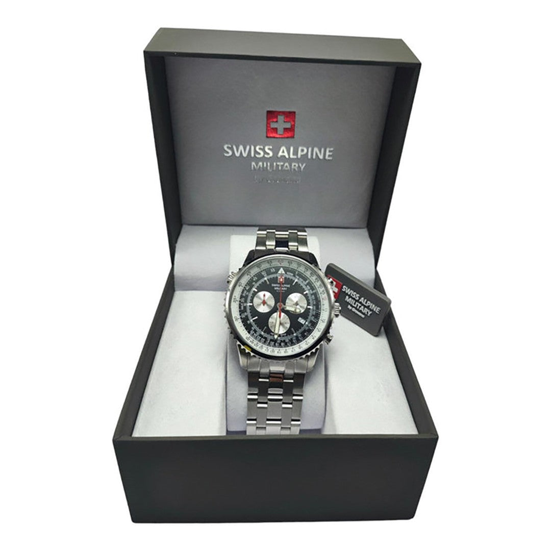 Swiss Alpine Military Viper 45Mm Men's Black Dial Chronograph Watch