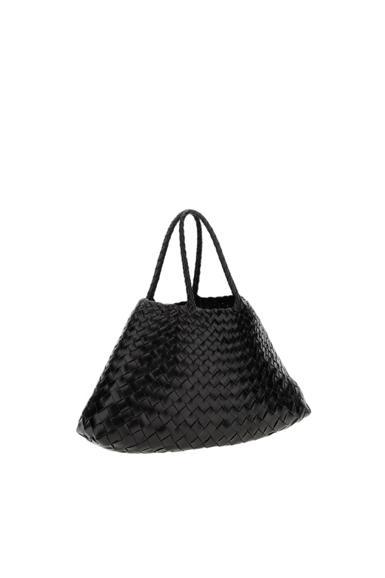Dragon Diffusion Black Santa Croce Handwoven Leather Tote Bag