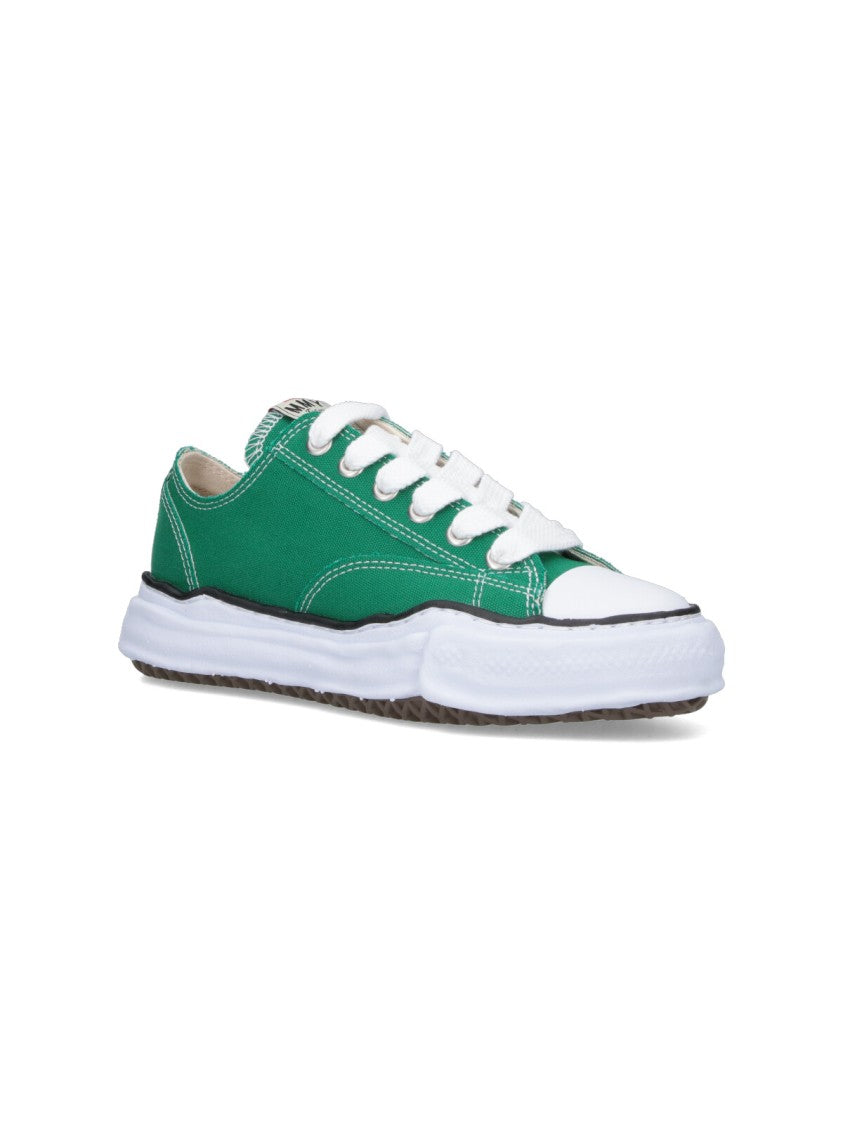 Maison Mihara Yasuhiro Vibrant Green Low-Top Sneakers With Minimalistic Detailing