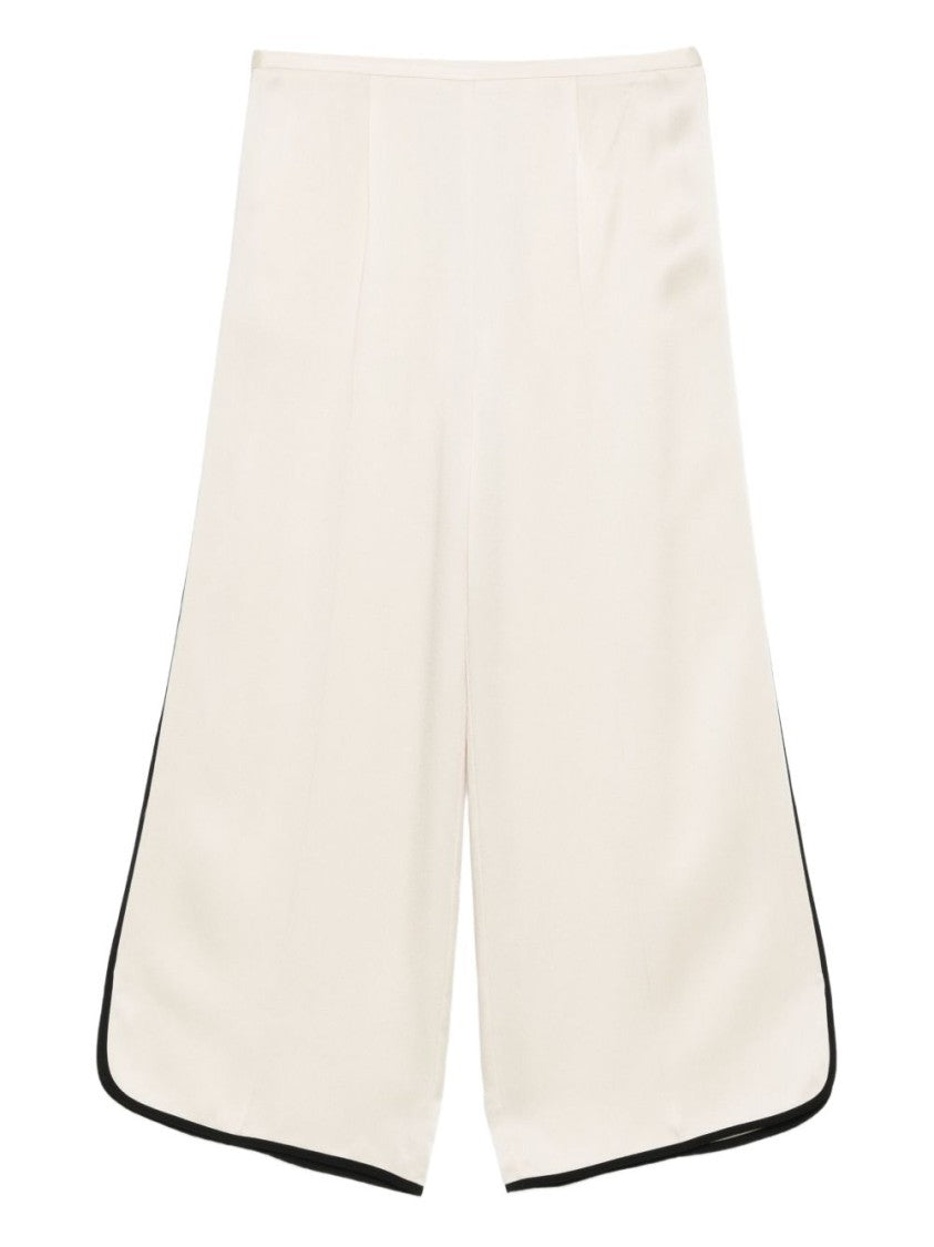 Forte Forte Wide-Leg Tailored Trousers With Black Piping