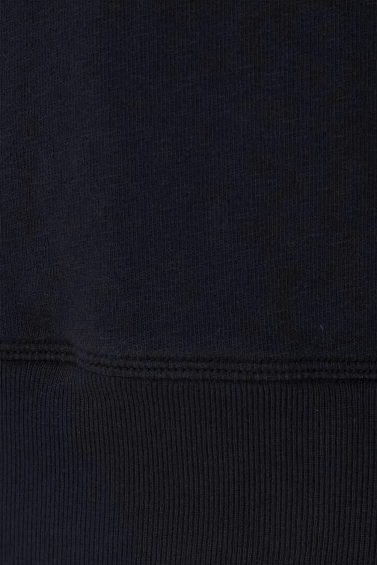 Stone Island Relaxed-Fit Blue Hoodie With Ribbed Details