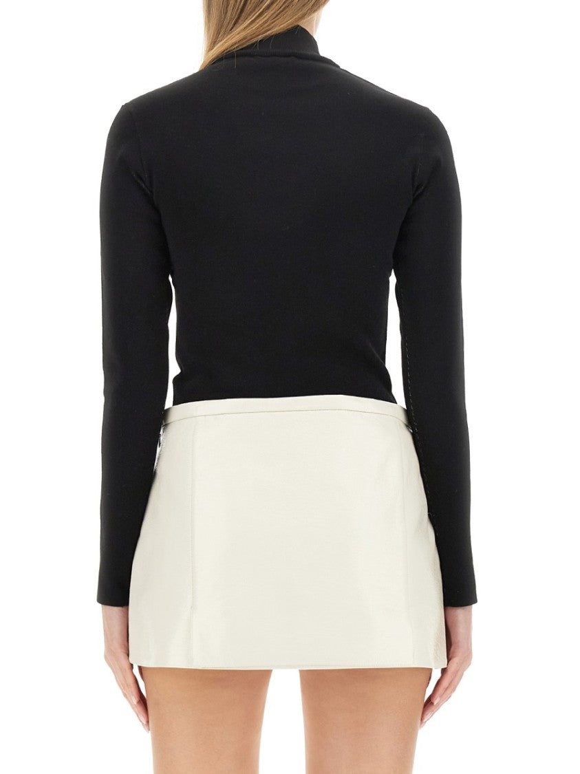 Courrèges High Neck Black Jersey