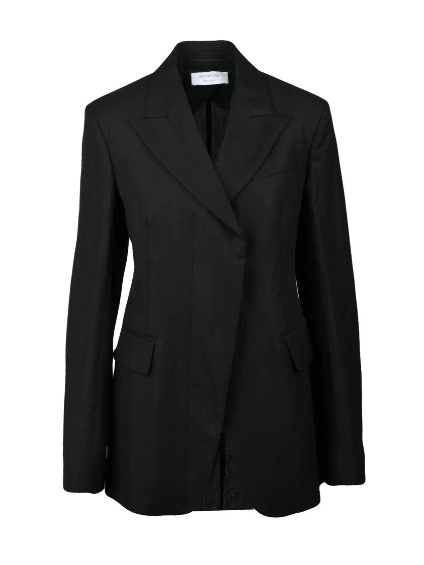 Sportmax Black Cera Giacca Viscose Linen Jacket