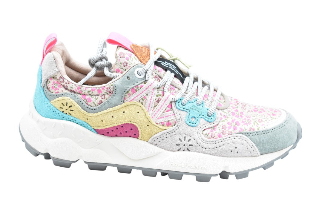 Flower Mountain Sage Pink Suede Nylon Low-Top Shoes