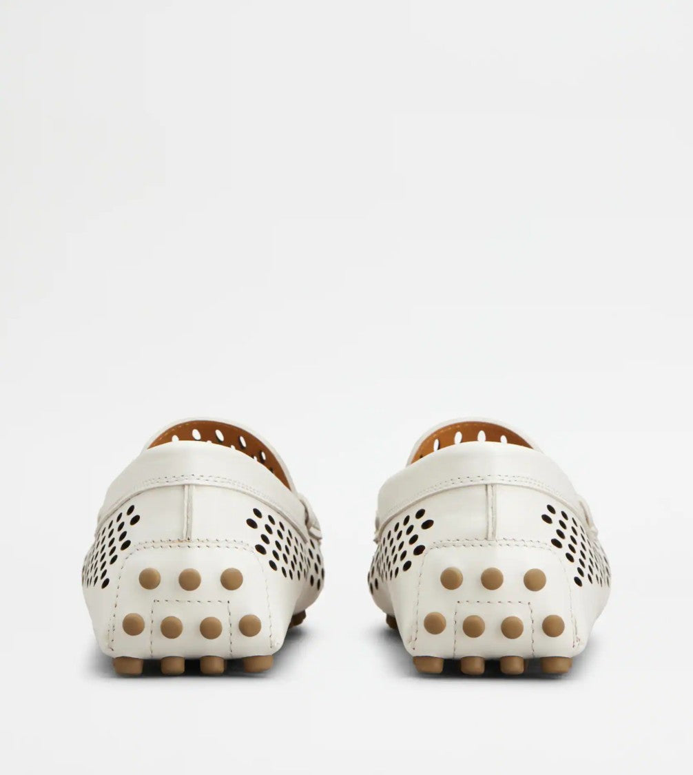Tod's Perforated White Loafers