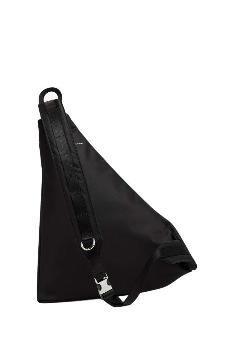 Mm6 By Maison Margiela Sleek Triangular Technical Nylon Sling Bag With Versatile Wear