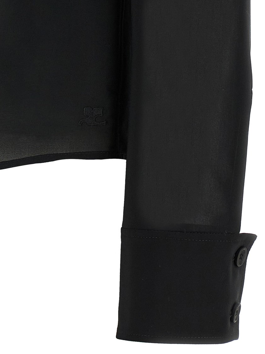 Courrèges Semi-Transparent Pocket Shirt With Modern Silhouette