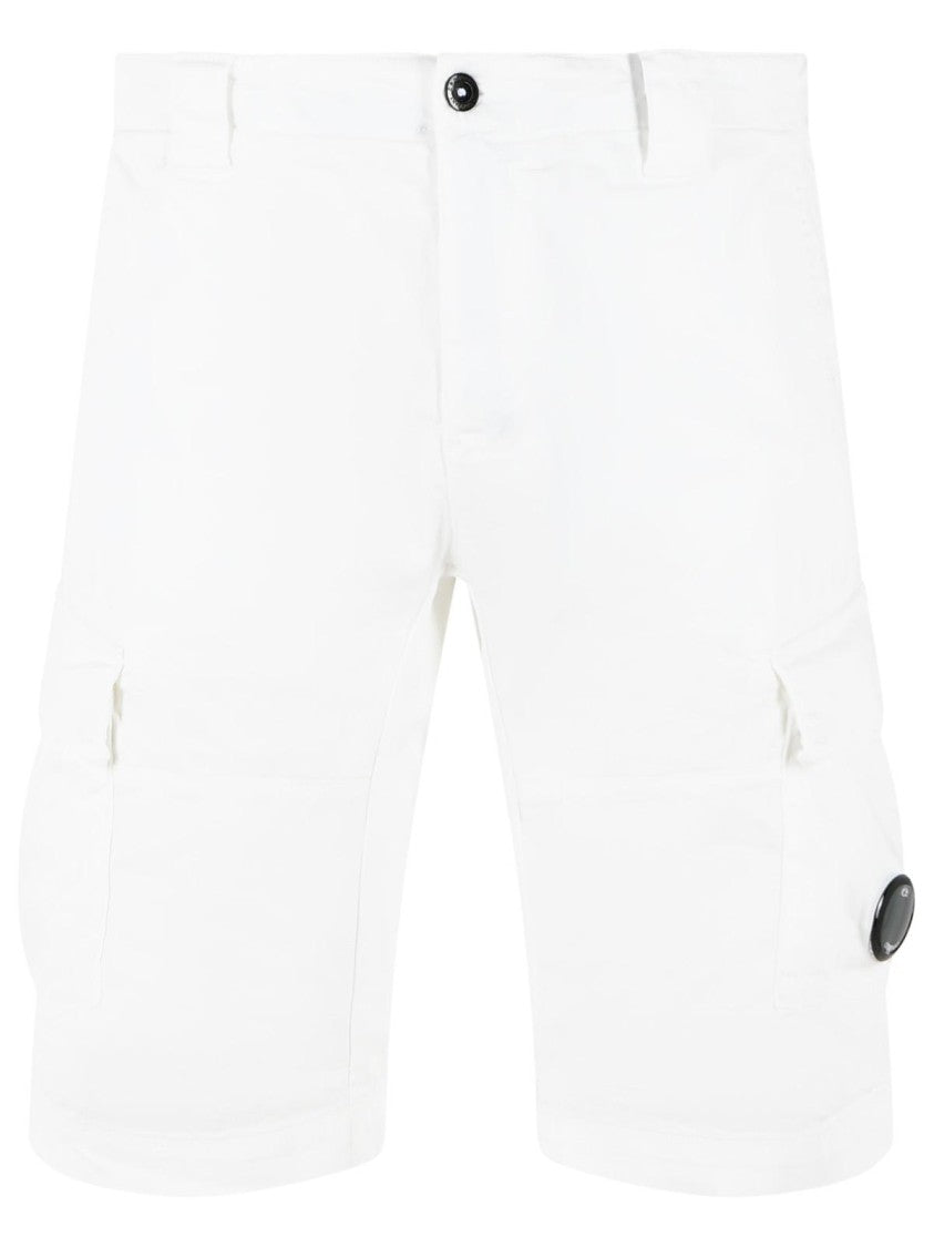 C.P. Company White Cotton Shorts