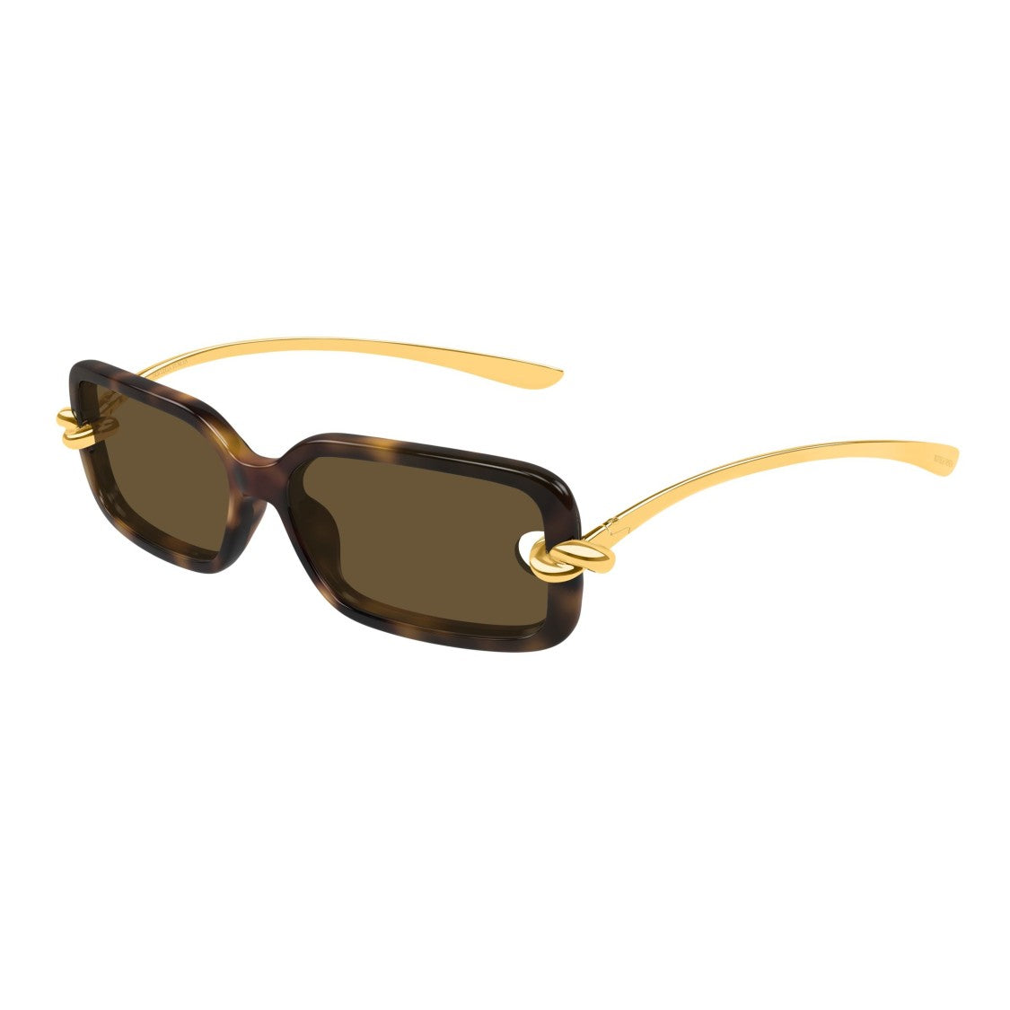 Bottega Veneta Bv1439s Rectangular Tortoiseshell Sunglasses