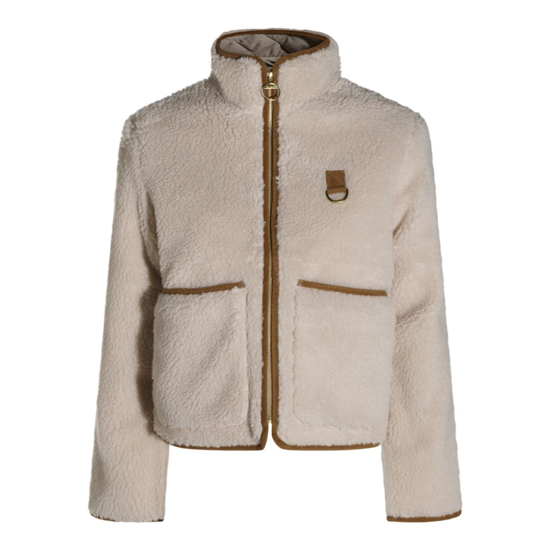 Barbour Plush High Collar Ring Detail Jacket
