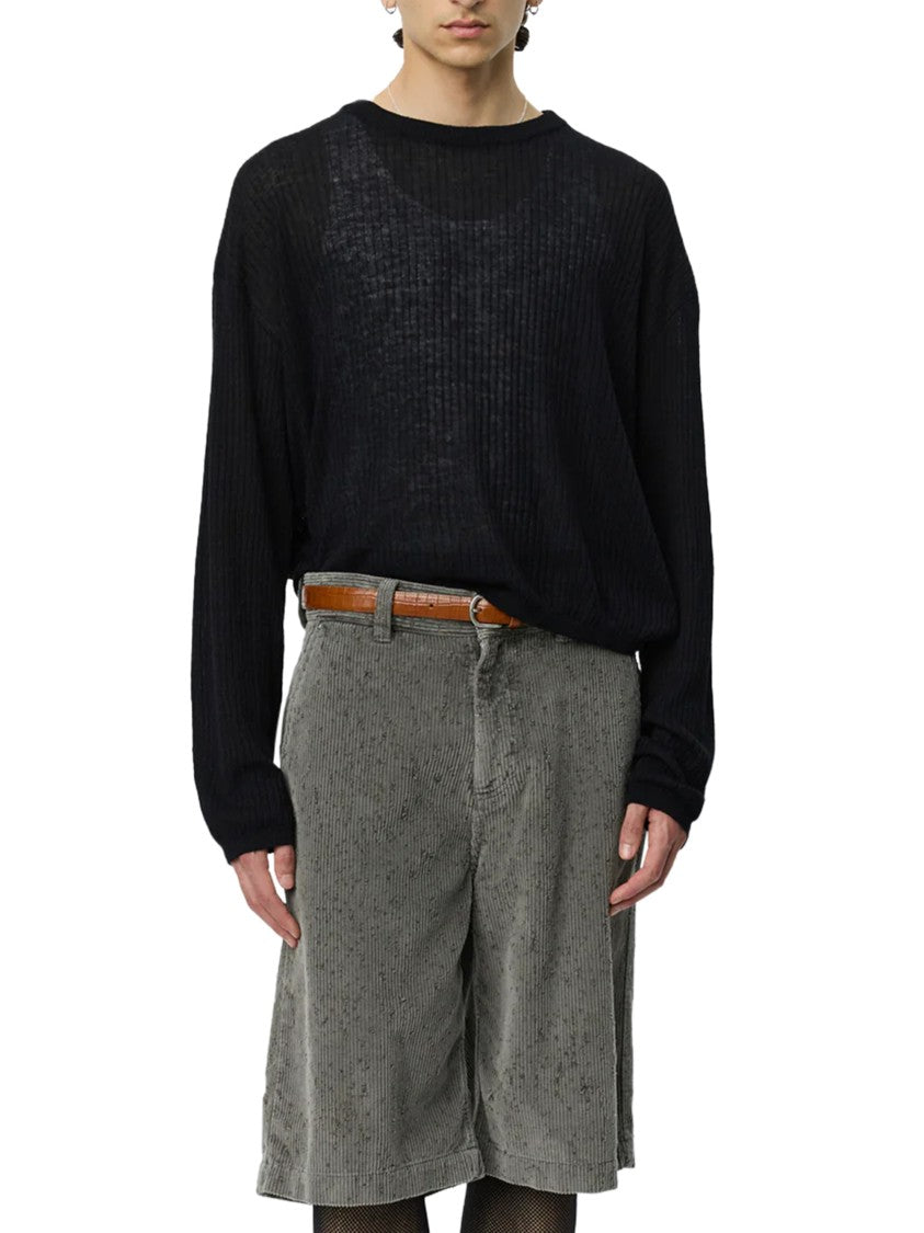Mfpen Knee-Length Trousers With Relaxed Fit And Textured Fabric