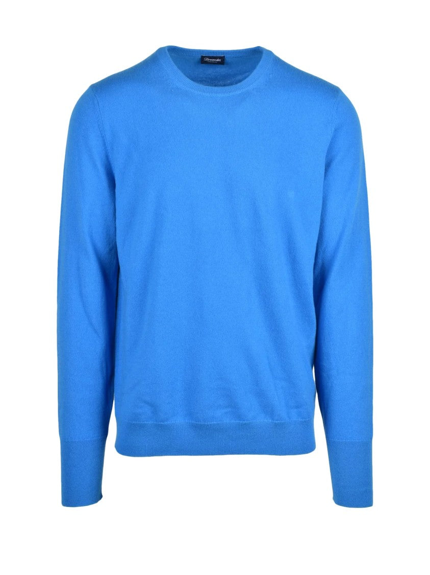 Drumohr Light Blue Cashmere Crewneck Sweater
