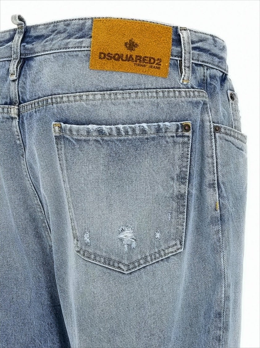 Dsquared2 Light Blue Straight Leg Denim Pants