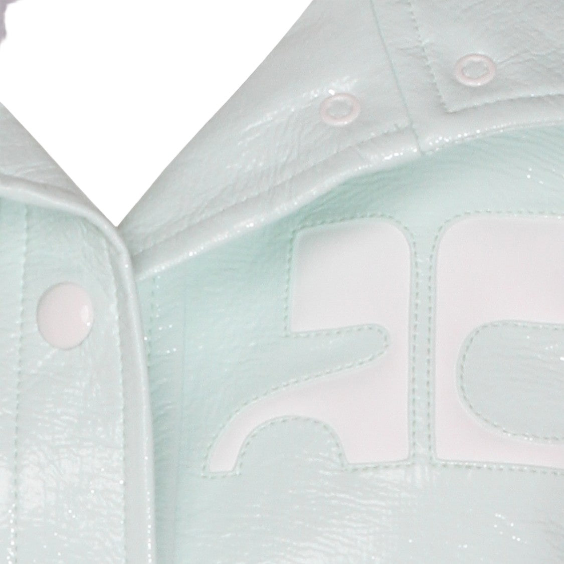 Courrèges Cropped Patent Leather Jacket With Embossed Logo