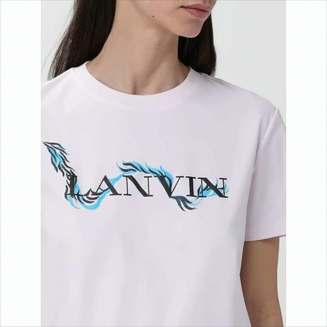 Lanvin Short-Sleeved Cotton T-Shirt With Graphic Logo Design