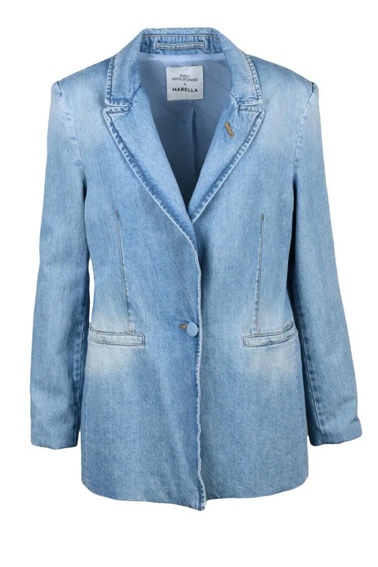 Ratajkowski X Marella Light Blue Cotton Unlined Denim Jacket