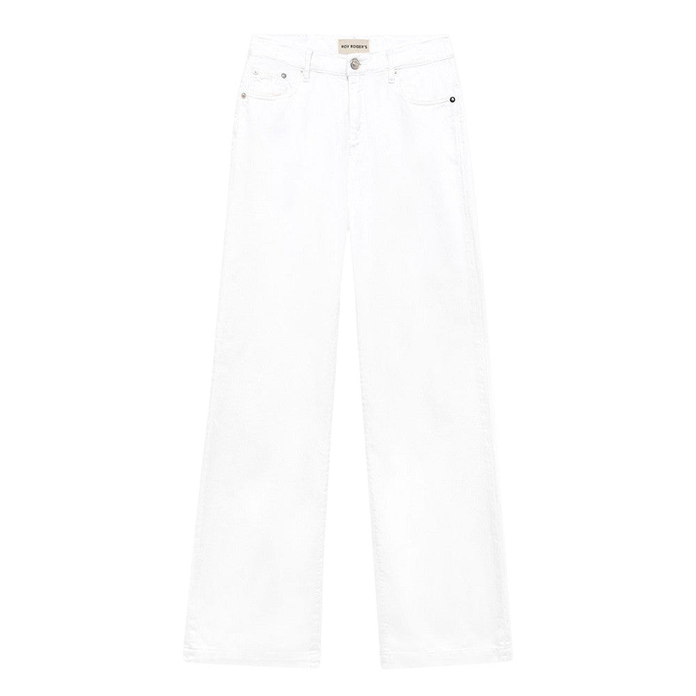 Roy Rogers Palazzo Leg White Jeans With High Waistband
