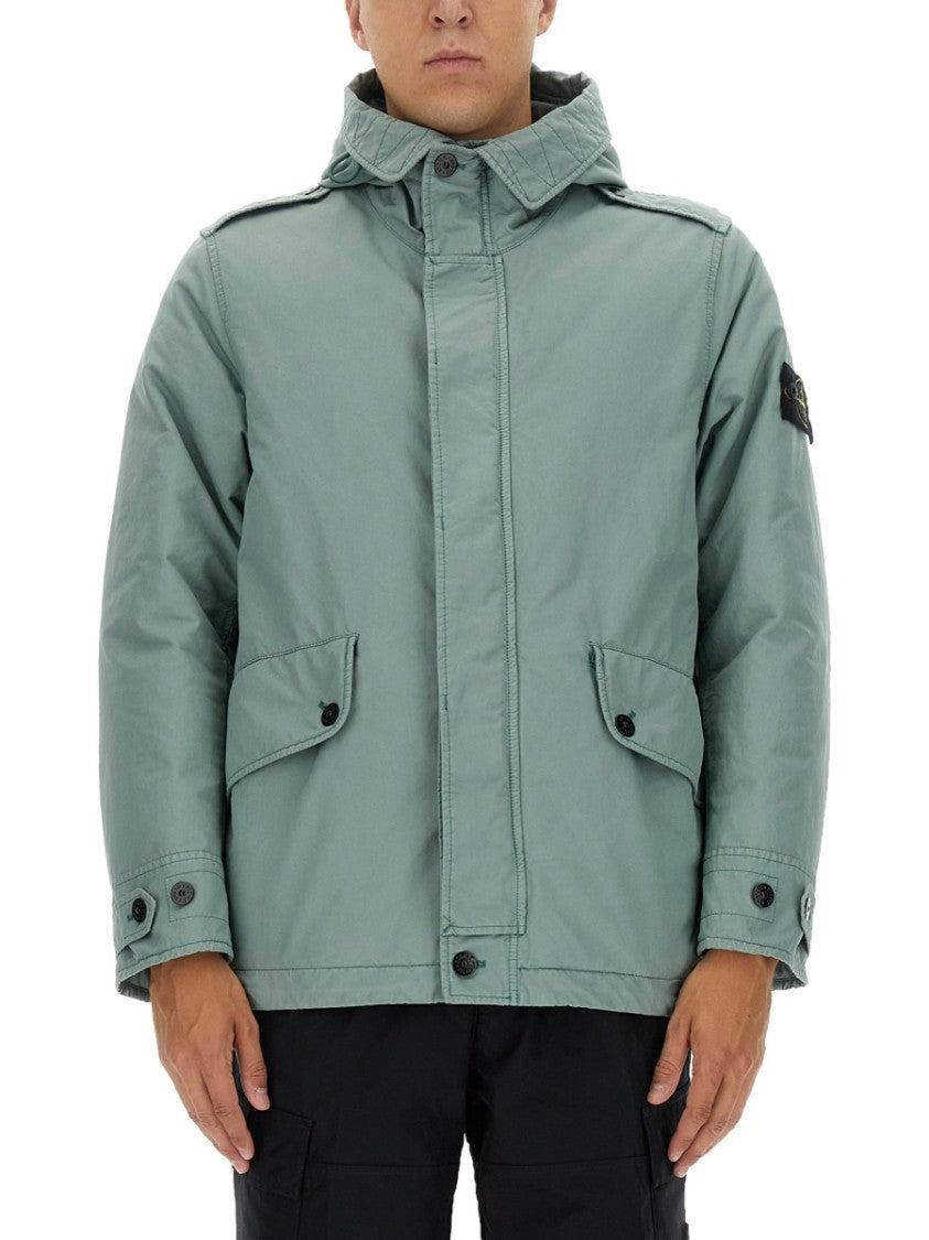 Stone Island Relaxed-Fit Jacket With Logo Patch And Hood