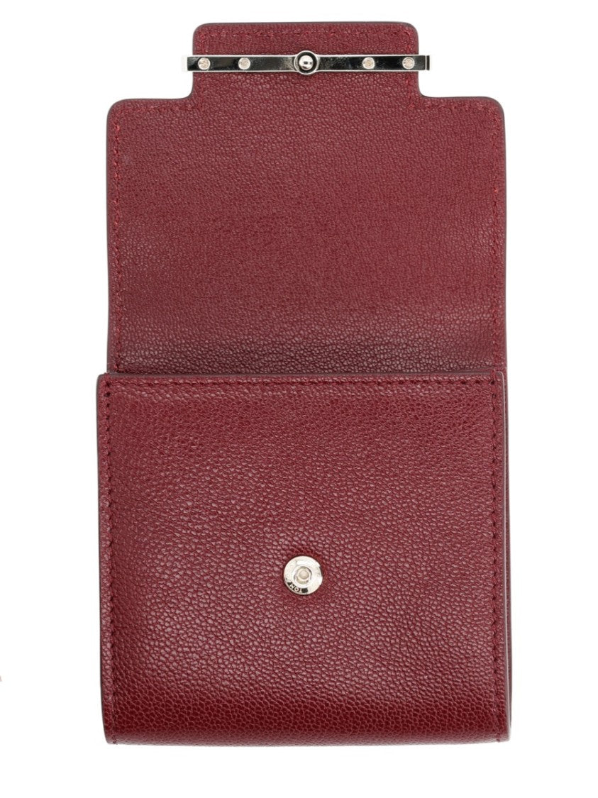 Tom Ford Burgundy Flap Silver Bar Leather Wallet