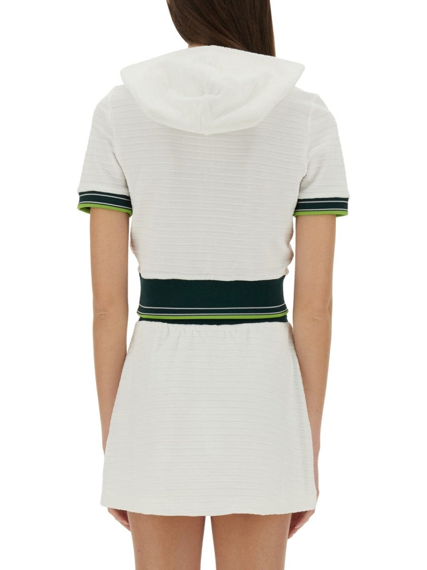 Casablanca Cropped Tennis Shirt With Zip-Up Front
