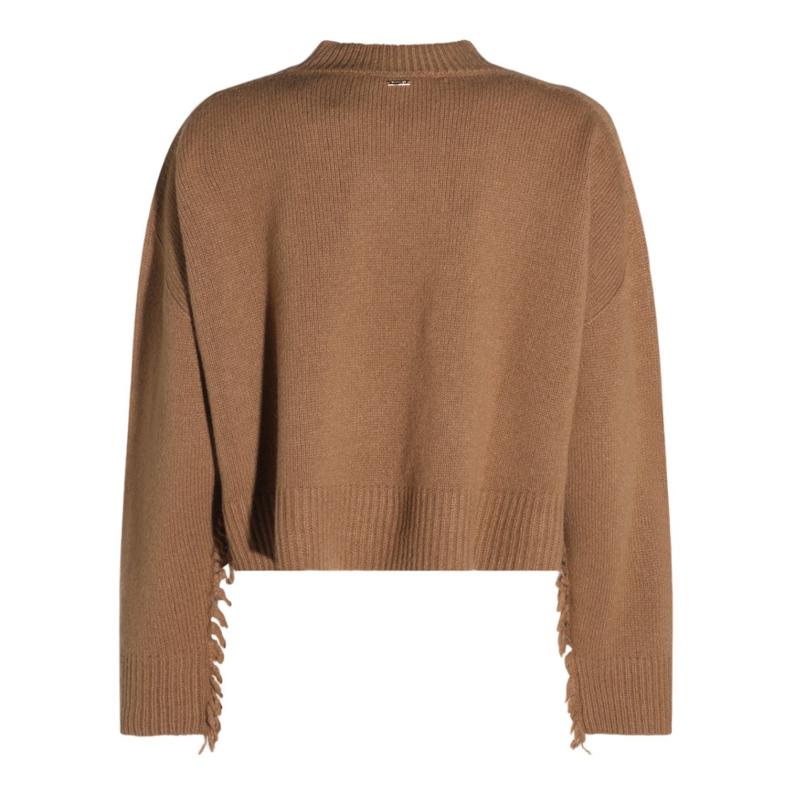Twin-Set V-Neck Fringed Cropped Boxy Sweater