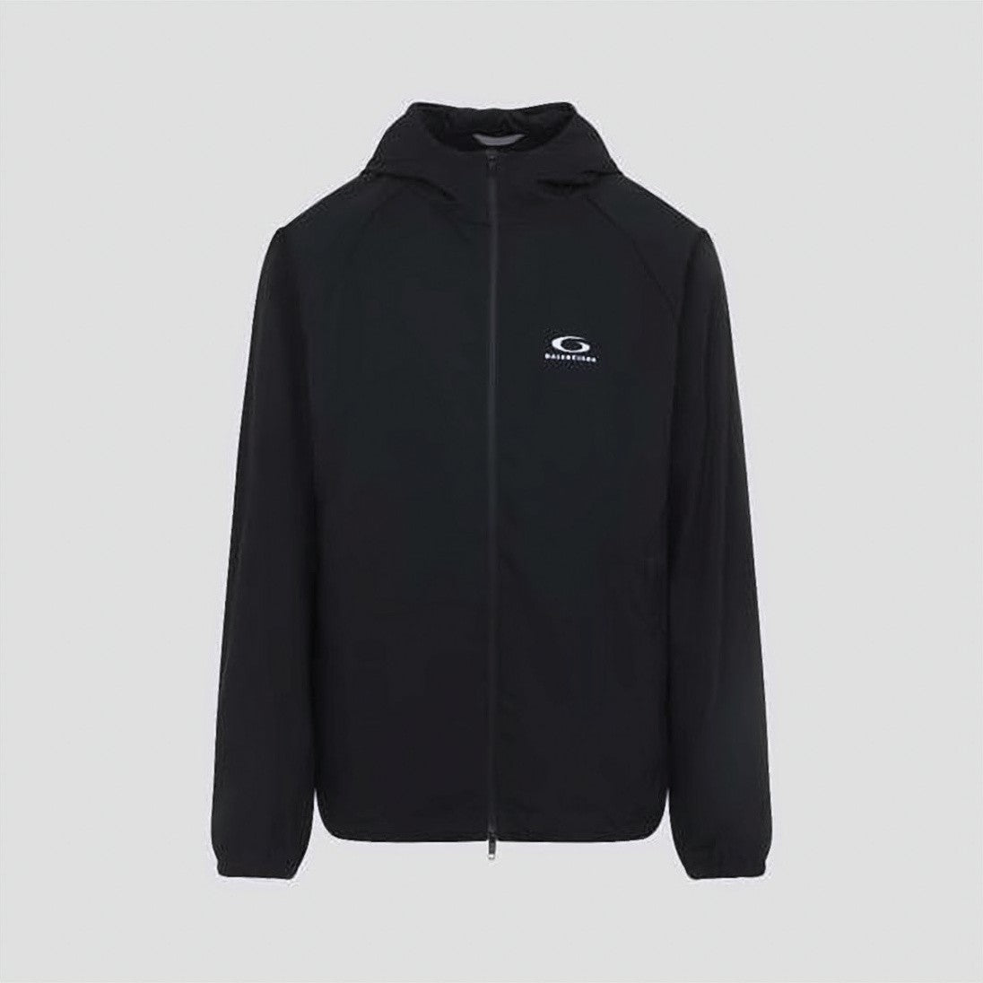 Balenciaga Black Jacket With Full Front Zipper And Hood