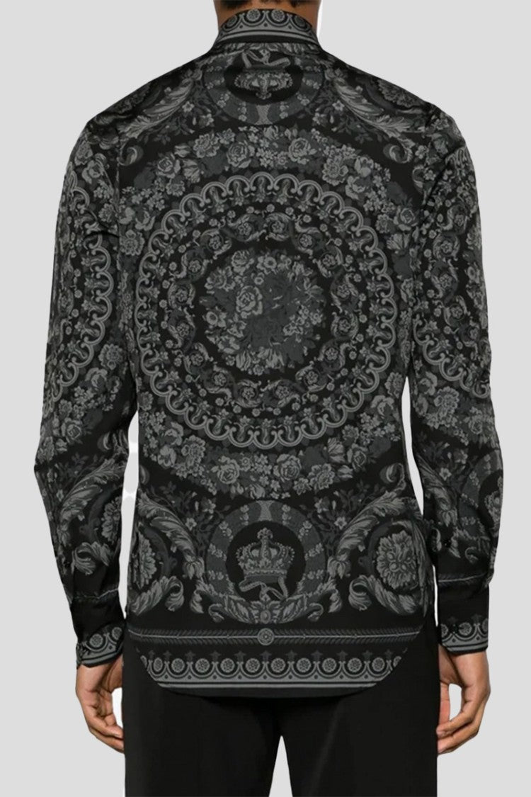 Versace Barocco Print Long-Sleeved Shirt