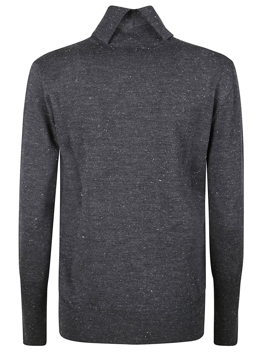 Peserico Fine Grey Wool Turtleneck Sweater