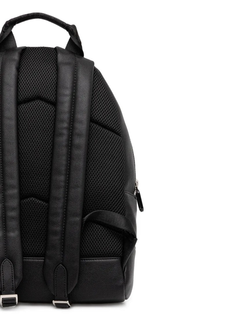Karl Lagerfeld Structured Black Backpack With Adjustable Straps And Versatile Carrying Options