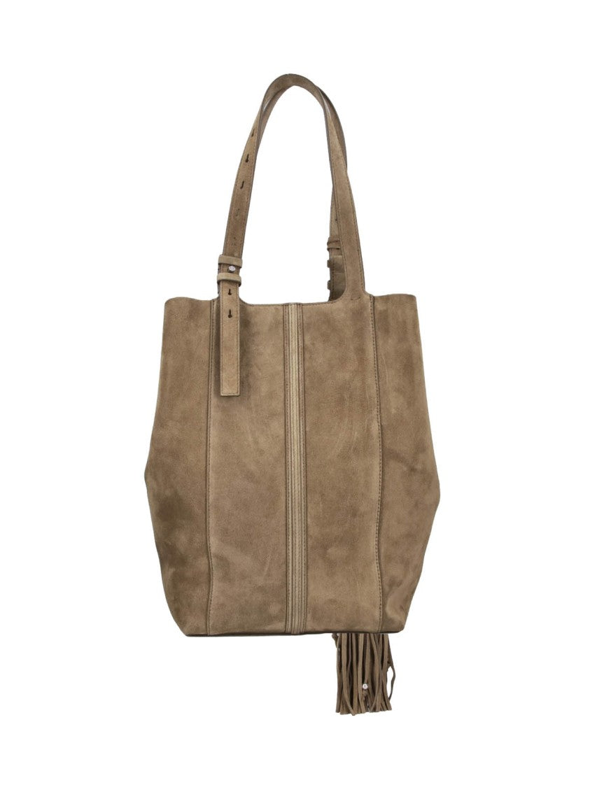 Golden Goose Brown 24/7 Fringed Calf Suede Tote