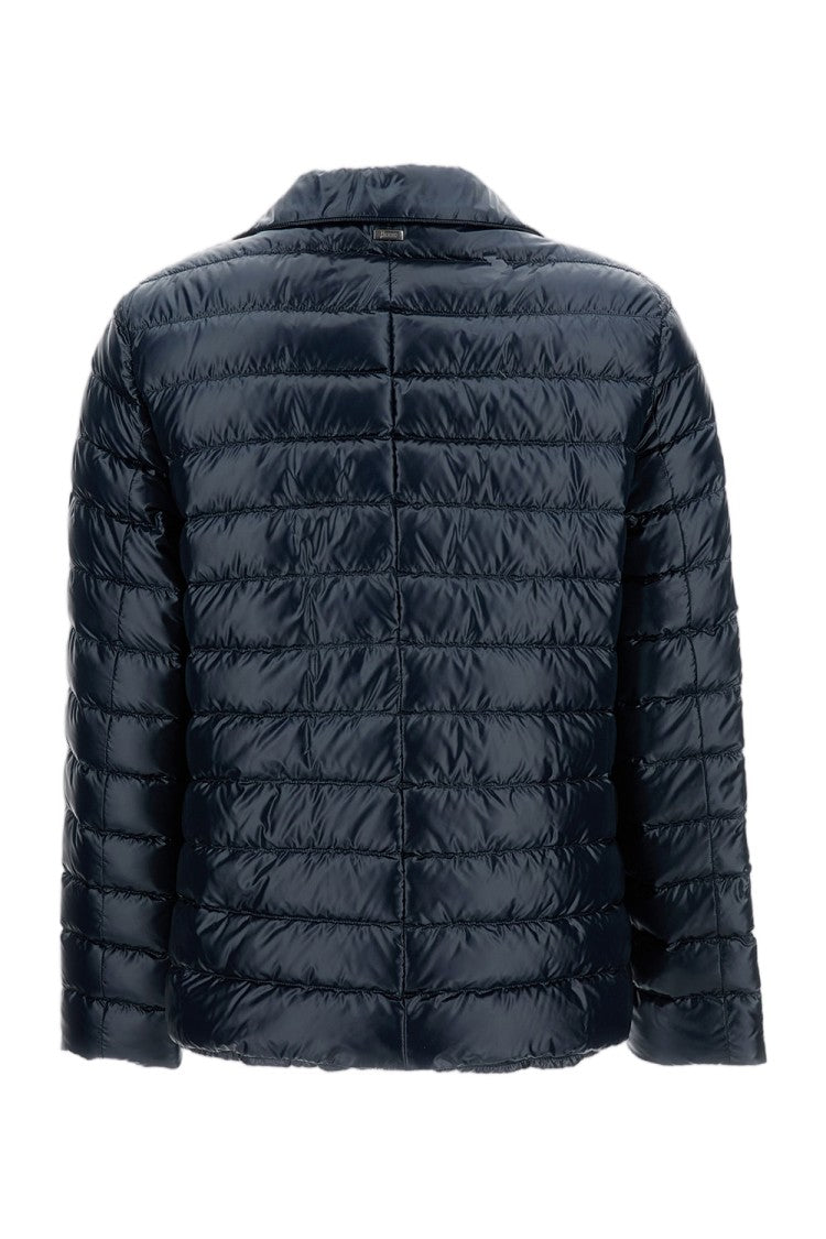 Herno Quilted Down Jacket With Button Fastening And Pointed Collar