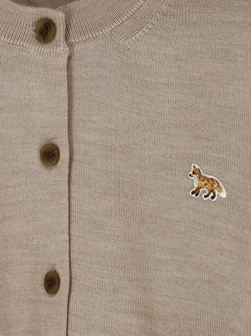 Maison Kitsuné Beige Baby Fox Merino Wool Cardigan