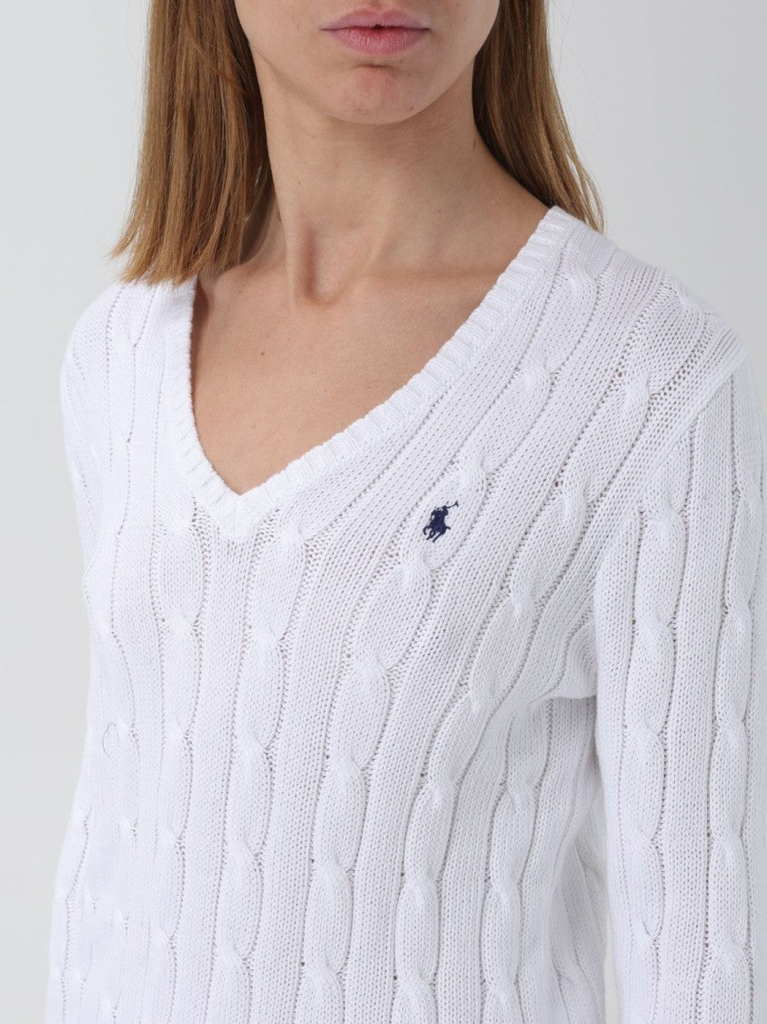 Polo Ralph Lauren Cable-Knit Cotton V-Neck Sweater