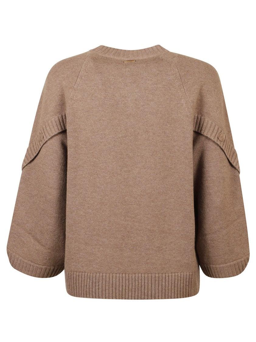 Max Mara Relaxed Fit Brown Knit Sweater