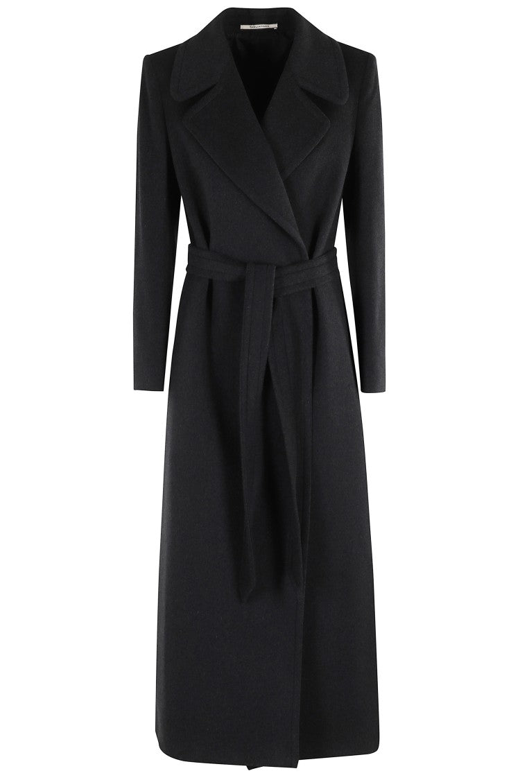 Tagliatore Tailored Melange Coat With Belted Waist
