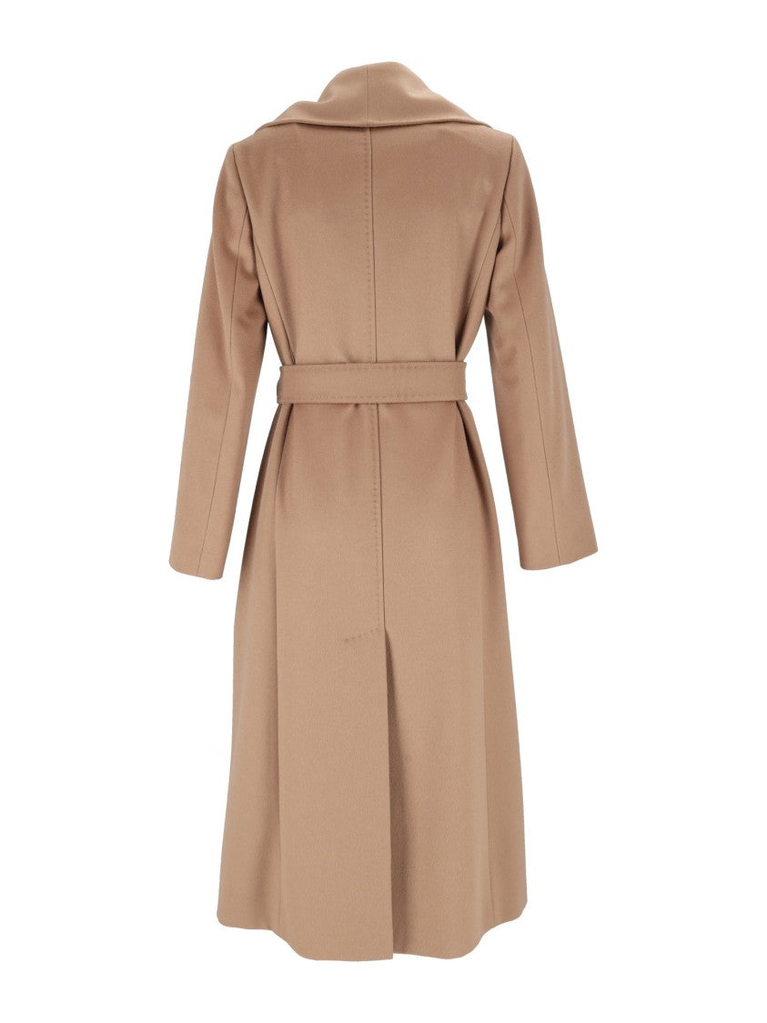 Max Mara Camel Loriana Shawl Collar Wrap Coat