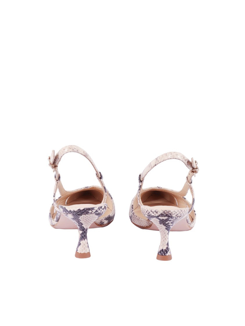 Sergio Levantesi Sabbia Edda6 Snakeskin Slingback Pumps
