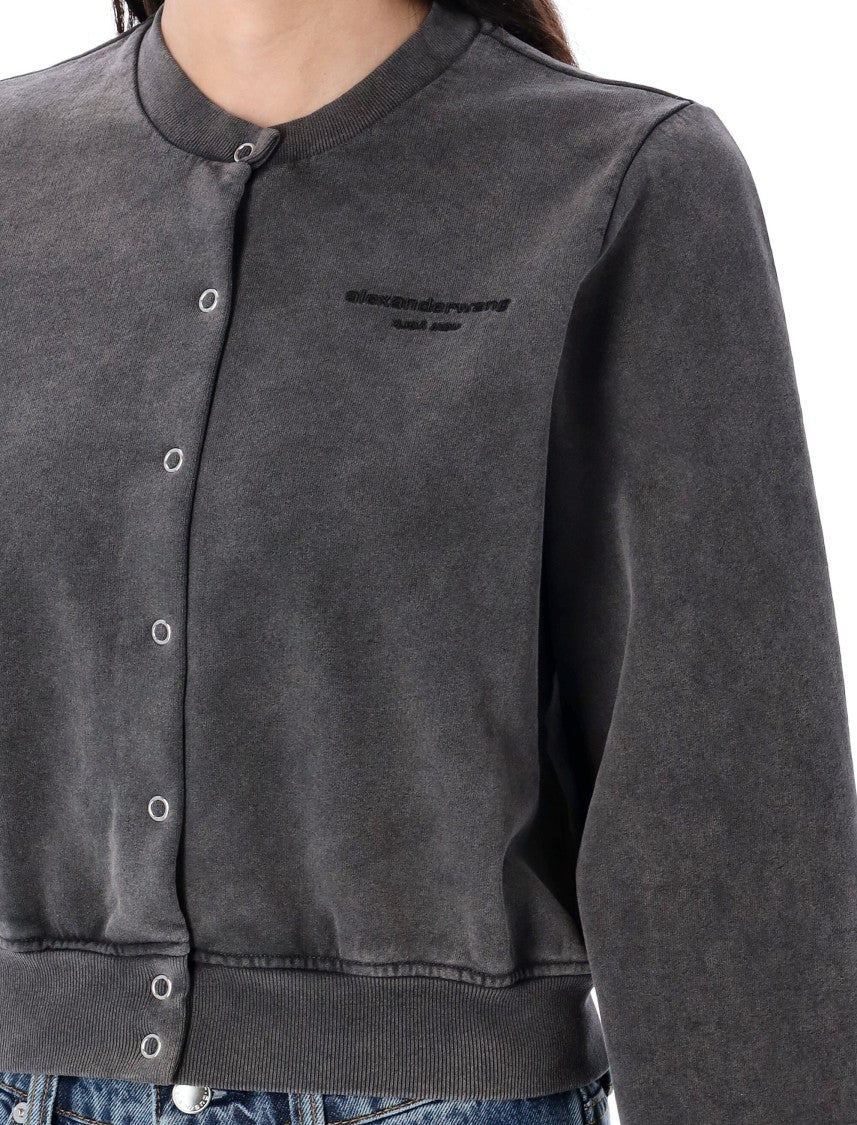 Alexander Wang Terry Shrunken Cardigan