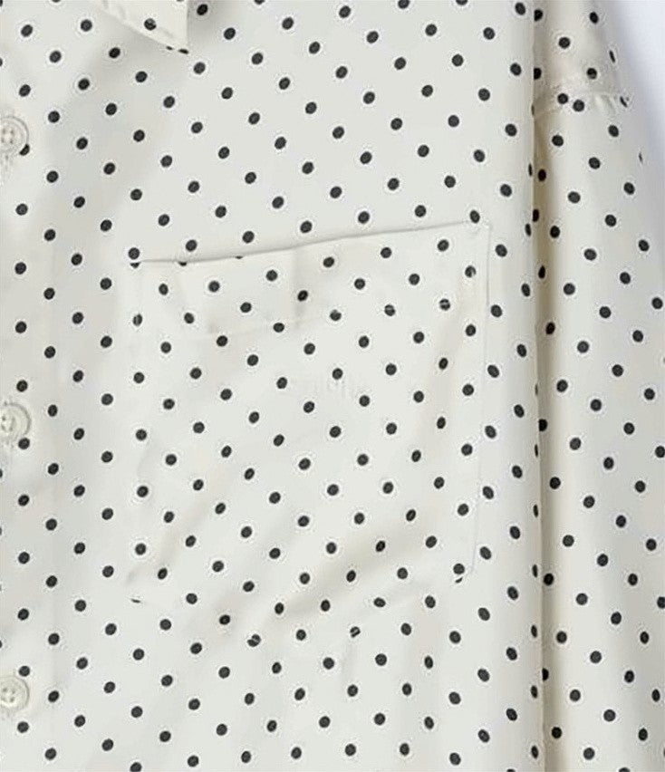 Ami Paris Silk Long-Sleeve Shirt With Polka Dot Pattern
