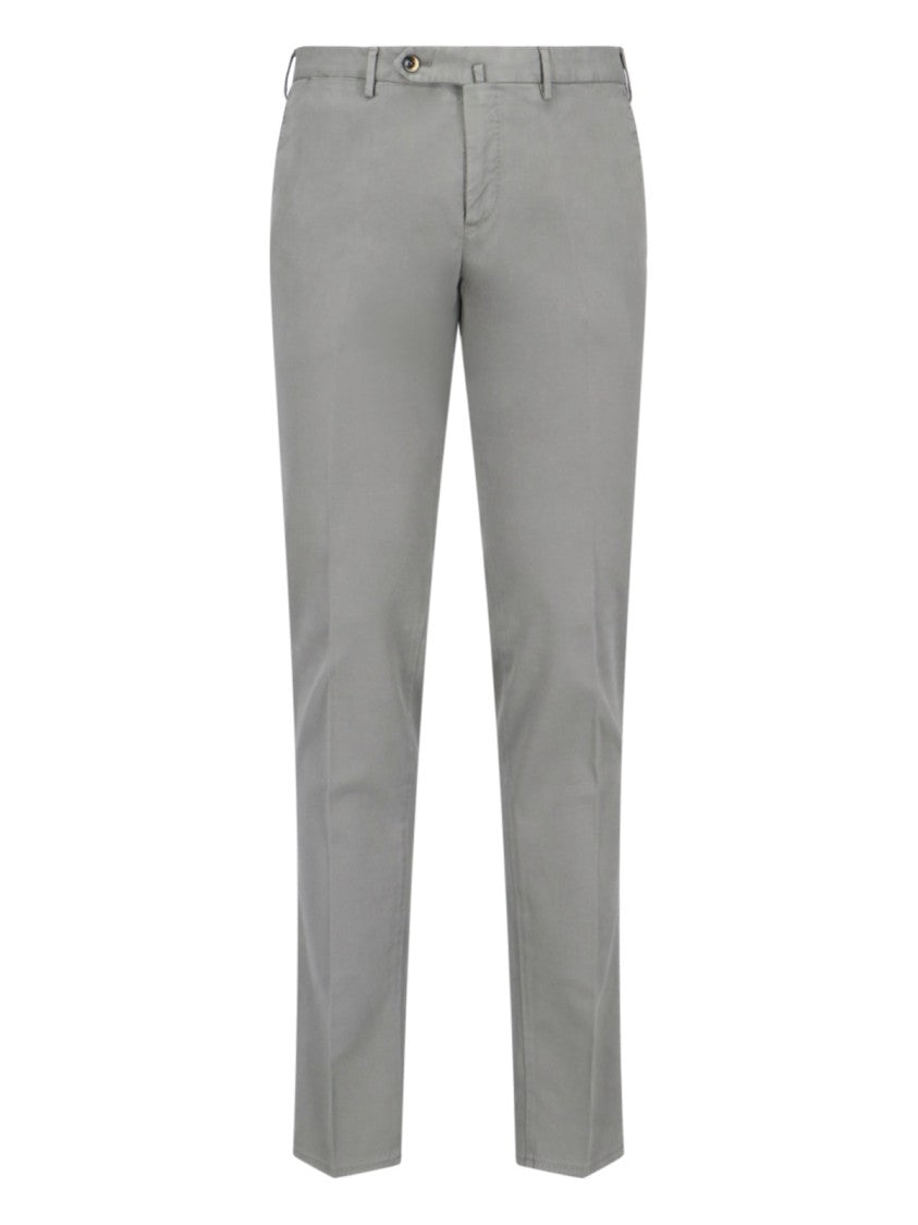 Pt Torino Slim-Fit Grey Cotton Blend Trousers