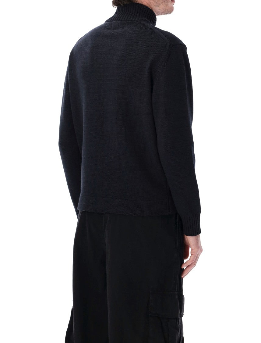 C.P. Company Compact Cotton Ribbed Detail Cardigan