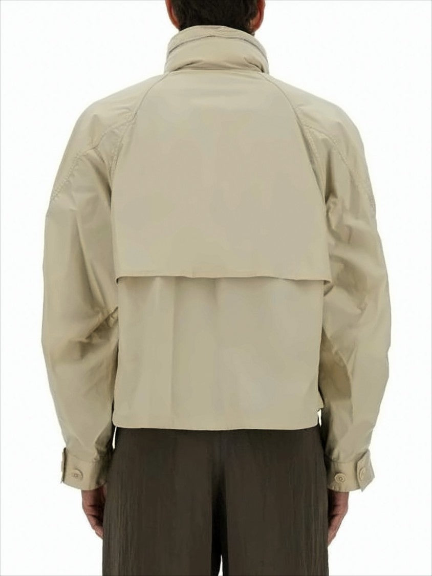 Lemaire Cropped Bomber Jacket With High Stand Collar