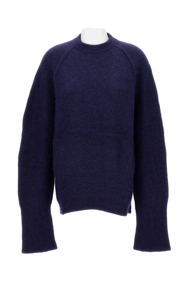Jejia Crew Neck Wool Blend Sweater With Raglan Sleeves And Kangaroo Pocket