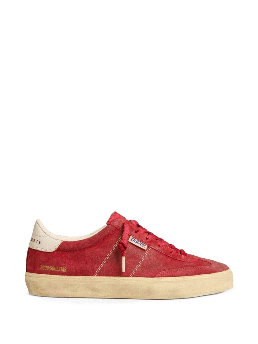 Golden Goose Red Low-Top Suede Leather Sneakers