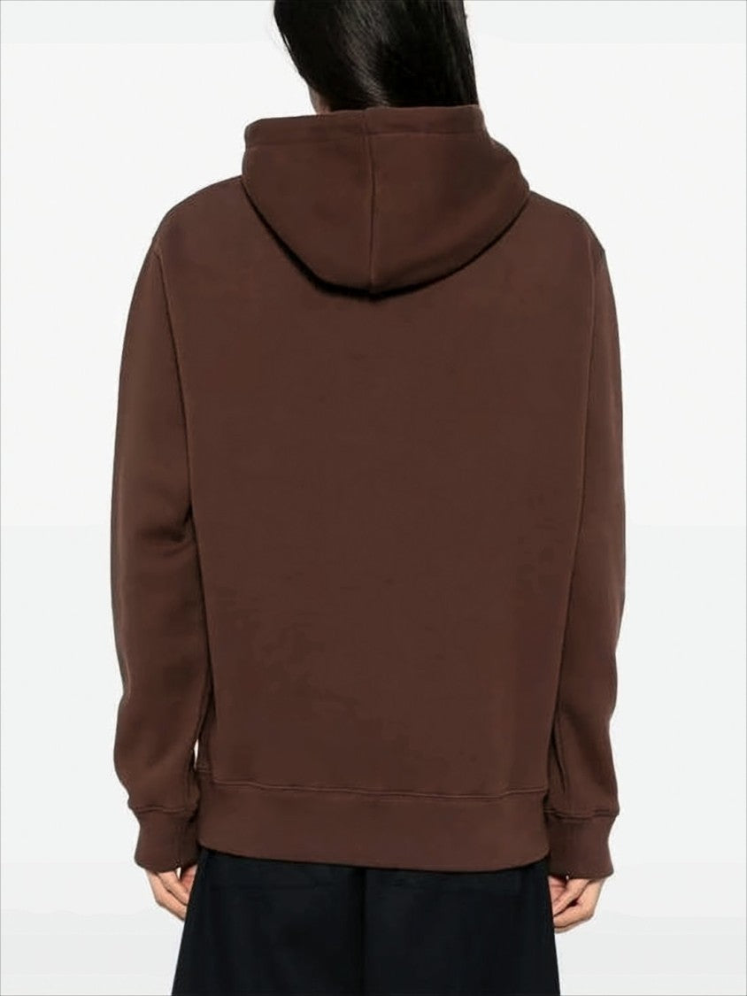Maison Kitsuné Relaxed Fit Brown Hoodie With Embroidered Fox Emblem