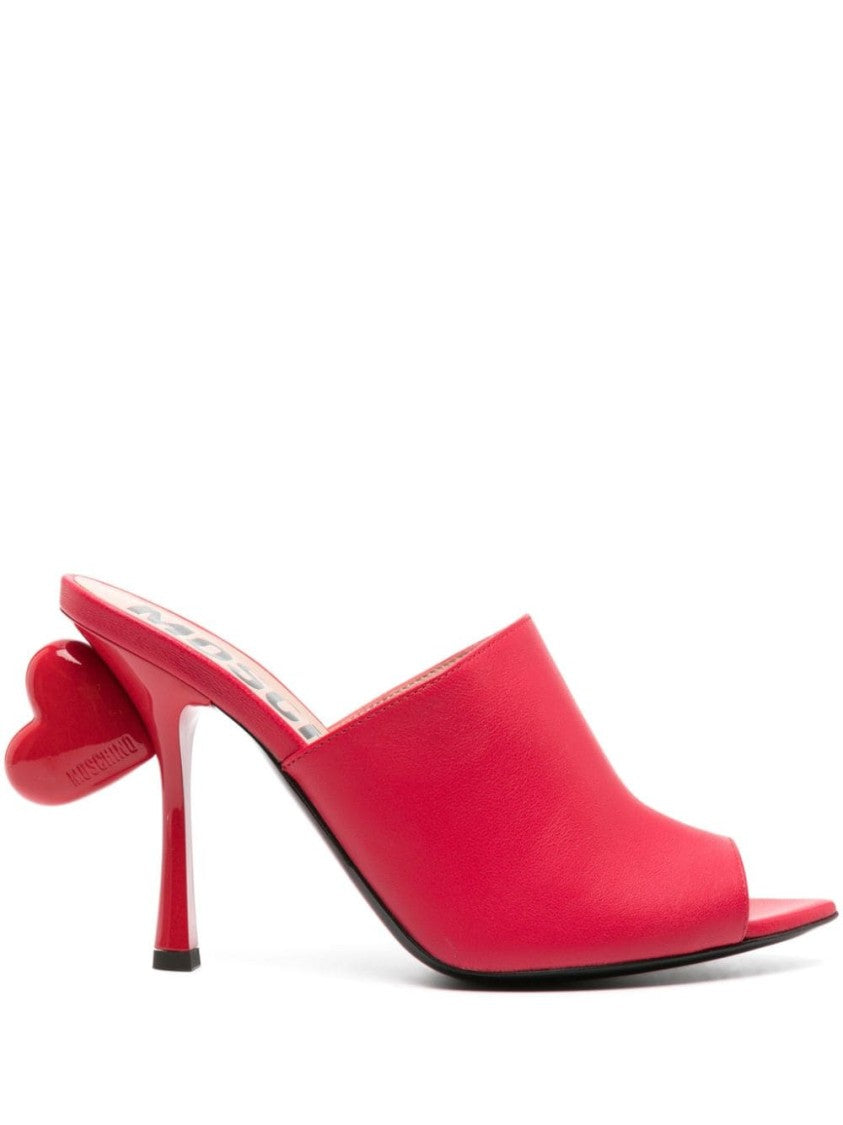 Moschino Red Nappa Leather Sandals